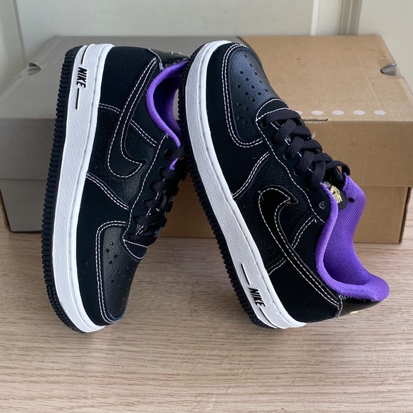 Nike Air Force 1 LV8 Black/Purple Toddler Sneakers- SZ 10.5 C - Picture 3 of 9